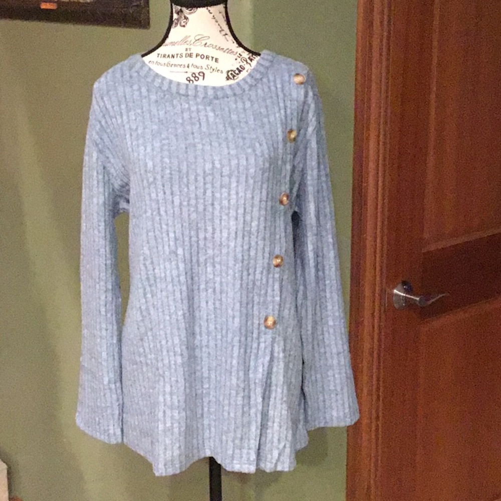 Brand New Paintcolors Soft Chambray Blue Sweater, Size XL